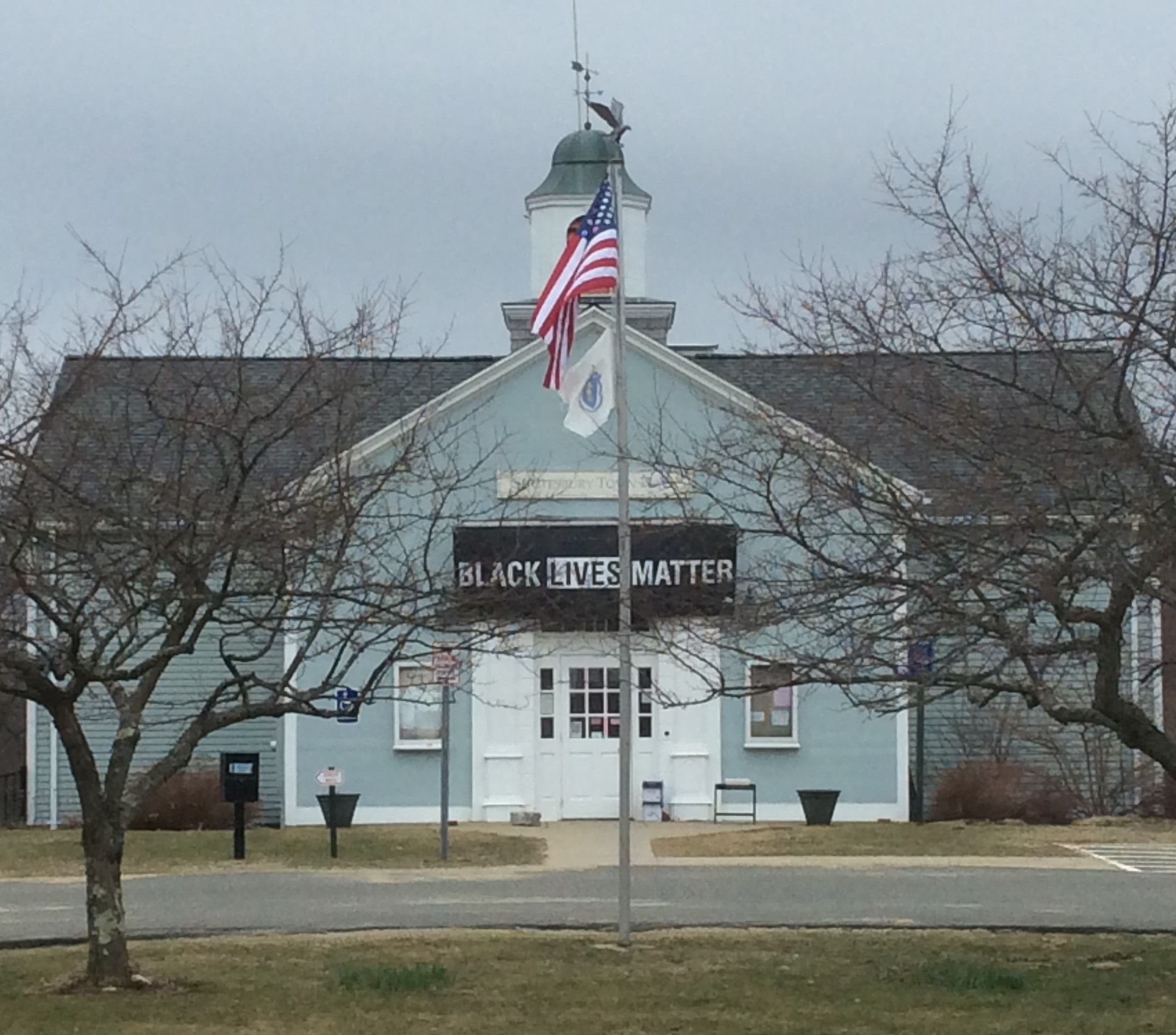 Town Hall with BLM banner